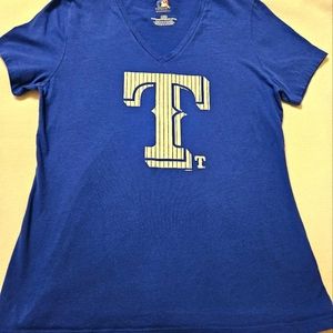 Texas Rangers fitted Vneck, sz L